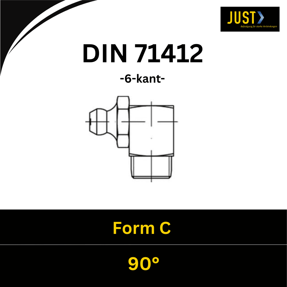 Bild für Kategorie DIN 71412 ➤ Sechskant - Schmiernippel (Form C - 90°)